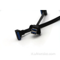 Double USB3.0 MASCHIO PANNELLO MASCHIO AL CAVO IDC